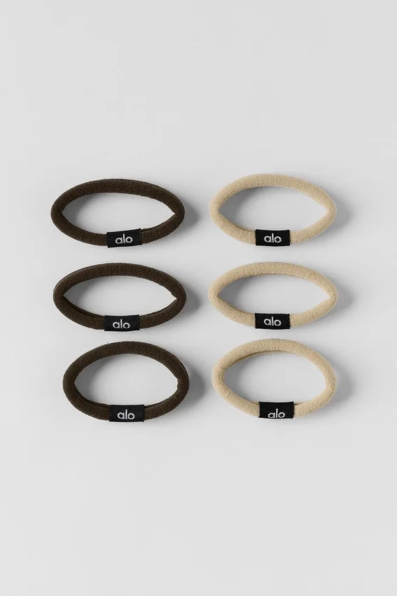 Hårstrikker som ikke floker seg (6-pakning) – Beige/Espresso