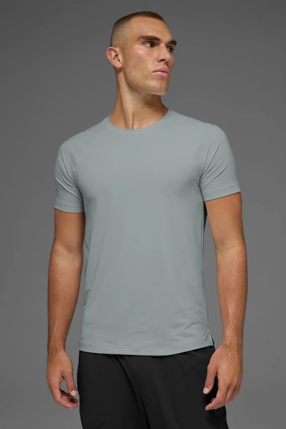 Idol T-skjorte med rund hals og korte ermer – Lunar Grey
