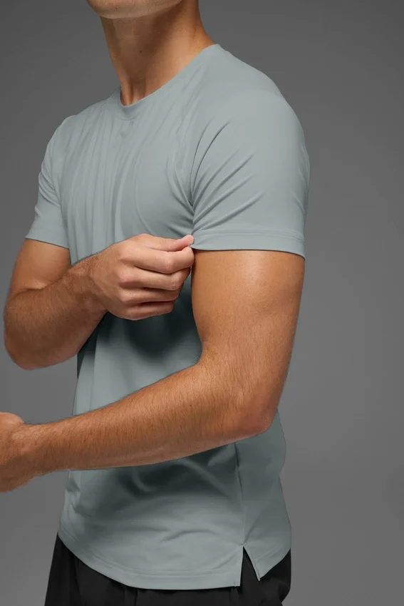 Idol T-skjorte med rund hals og korte ermer – Lunar Grey
