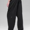 Joggebukse i polarfleece med High-Waist – svart