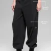 Joggebukse i polarfleece med High-Waist – svart
