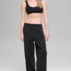 Joggebukse i polarfleece med High-Waist – svart