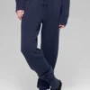 Joggebukse i ull og kashmir med High-Waist – New Class – Navy