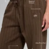 Joggebukser med rette ben og nålestriper – Espresso Pinstripe