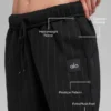 Joggebukser med rette ben og nålestriper – svart nålestripe