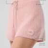Kashmir-High-Waist-Shorts i myk vaffelstruktur – Pink Quartz