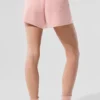 Kashmir-High-Waist-Shorts i myk vaffelstruktur – Pink Quartz