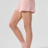 Kashmir-High-Waist-Shorts i myk vaffelstruktur – Pink Quartz