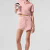 Kashmir-High-Waist-Shorts i myk vaffelstruktur – Pink Quartz