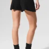 Kashmir-High-Waist-Shorts med myk vaffelstruktur – svart
