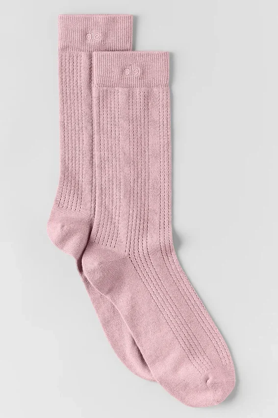 Kashmir-mesh-sokker – vintage rosa