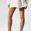 Kashmir-shorts med High-Waist-design og myk vaffelstruktur – Ivory