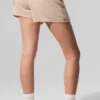 Kashmir-shorts med High-Waist-design og myk vaffelstruktur – Macadamia Blush
