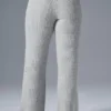 Kashmirbukser med High-Waist og myk vaffelstruktur – Athletic Heather Grey