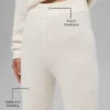 Kashmirbukser med High-Waist og myk vaffelstruktur – elfenben