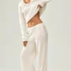 Kashmirbukser med High-Waist og rett ben – Northstar – elfenben
