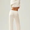 Kashmirbukser med High-Waist og rett ben – Northstar – elfenben