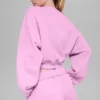Kort Accolade-genser med rund hals – Candy Heart-rosa