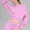 Kort Accolade-genser med rund hals – Candy Heart-rosa