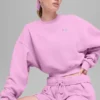 Kort Accolade-genser med rund hals – Candy Heart-rosa