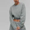 Kort Accolade-genser med rund hals – Lunar Grey