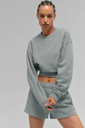 Kort Accolade-genser med rund hals – Lunar Grey
