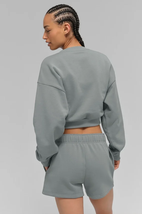 Kort Accolade-genser med rund hals – Lunar Grey