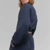 Kort Accolade-genser med rund hals – Navy