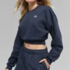Kort Accolade-genser med rund hals – Navy