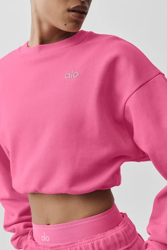 Kort Accolade-trøye med rund hals – Paradise Pink