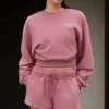Kort Accolade-trøye med rund hals – Pink Wild Rose