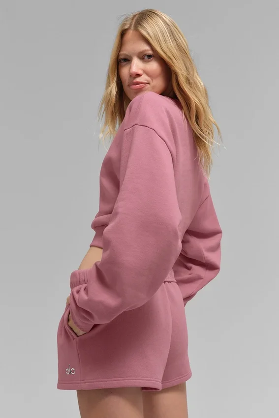 Kort Accolade-trøye med rund hals – Pink Wild Rose