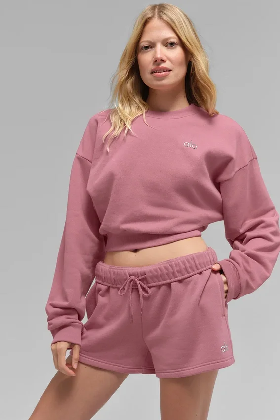 Kort Accolade-trøye med rund hals – Pink Wild Rose