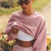 Kort Accolade-trøye med rund hals – Vintage Pink