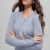Kort cardigan i ull og kashmir fra New Class – Winter Frost