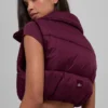 Kort Gold Rush-puffervest – burgunder