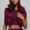 Kort Gold Rush-puffervest – burgunder