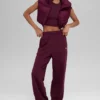 Kort Gold Rush-puffervest – burgunder