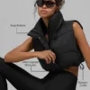 Kort Gold Rush-puffervest – svart