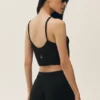 Kort Heat Wave-tanktop i silke og kashmir – svart
