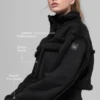 Kort jakke i imitert shearling «Snowfall» – svart