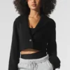 Kort Metro-trenchcoat i ull – svart