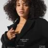 Kort Metro-trenchcoat i ull – svart
