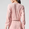 Kort mikroplissert jakke – Pink Quartz