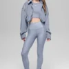 Kort Mountain Side-jakke i ribbet velour – Winter Frost
