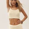 Kort singleter i silke og kashmir – «Heat Wave» – Sandy Beige
