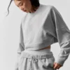 Kort Sway-genser med rund hals – Athletic Heather Grey