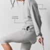 Kort Sway-genser med rund hals – Athletic Heather Grey