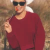 Kort Sway-genser med rund hals – Summer Romance Red