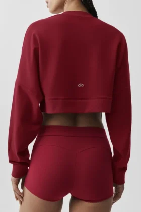 Kort Sway-genser med rund hals – Summer Romance Red